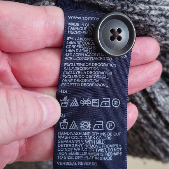 Tommy Hilfiger Gray Button-Up Long Cardigan Sweater Size XL - Picture 6 of 7
